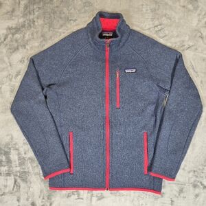 Patagonia Full Zip Better Sweater Men's Size Small Navy Red